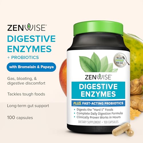 Zenwise Health Digestive Enzymes with Probiotics & Prebiotics (100 Count)
