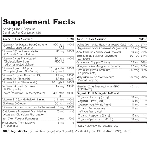 NATURELO One Daily for Women Multivitamin - 120 Vegetable Capsules