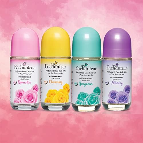 Enchanteur Gorgeous Roll-On Antiperspirant Deodorant - 48hr Protection, Exquisite Fragrance (50ml)