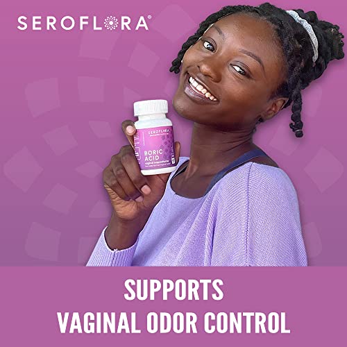 Seroflora Boric Acid Suppositories Bundle - 600 mg (28ct) + Applicator - Feminine Health & pH Balance Support