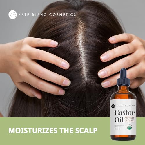 Kate Blanc Organic Castor Oil (4oz) - Eyelash, Eyebrow & Hair Growth Serum