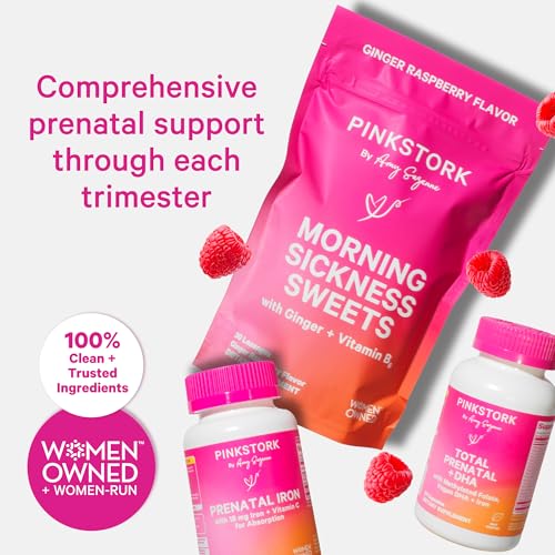 Pink Stork Morning Sickness Candy - Ginger Raspberry + Vitamin B6 (30 Pieces, 120g)