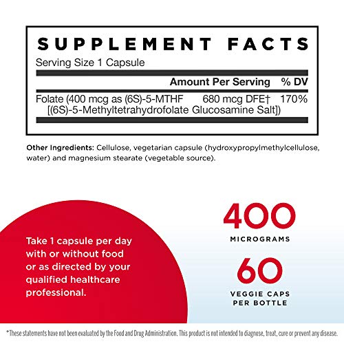 Jarrow Formulas Methyl Folate (5-MTHF) - 2 Packs -  Supports Cognitive & Heart Health