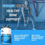 EVLution Nutrition Vitamin D3 + K2 - Immune & Bone Support - 60 Capsules