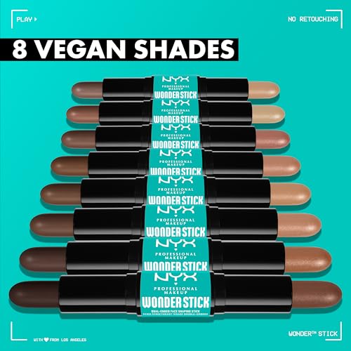 NYX Professional Makeup Wonder Stick - Dual Ended Highlighter & Contour Stick (Universal Light)