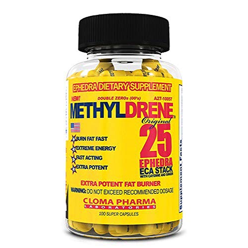 Cloma Pharma Methyldrene 25 Ephedra Extract - Potent Energy & Weight Management Support, 100 Capsules