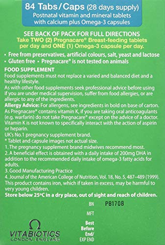 Vitabiotics Pregnacare Breast-Feeding Tablets with DHA - 84 Count