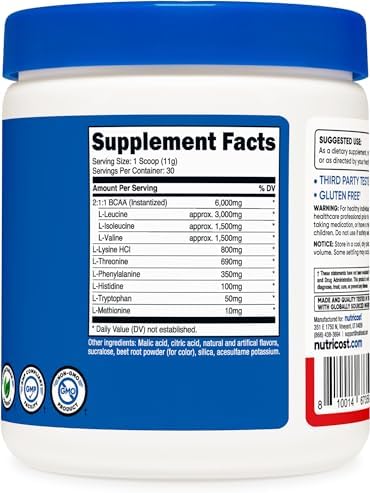 Nutricost EAA Powder: Fuel Your Muscles with Essential Amino Acids (Fruit Punch)