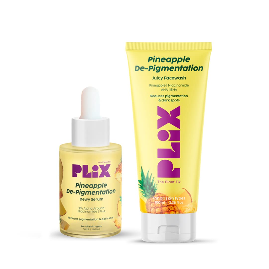 PLIX 5% Pineapple Foaming Face Wash & Serum Combo for Pigmentation & Dark Spots