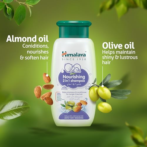 Himalaya Nourishing Baby Shampoo & Conditioner - 400ml, Olive & Almond Oil, pH Balanced, Dermatologically Tested
