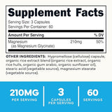 Type Zero Magnesium Glycinate (210mg | 180 Capsules) | Pure, Non-GMO, Gluten Free, High Absorption