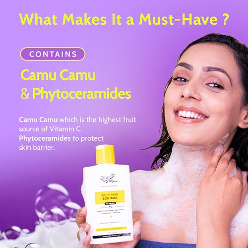 Chemist at Play Brightening Body Wash - Vitamin C & Alpha Arbutin for Glowing Skin - 30X Vitamin C with Camu Camu - SLS & Paraben Free