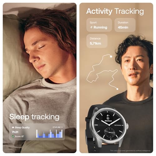 WITHINGS ScanWatch 2 Hybrid Smart Watch - Heart Rate, Sleep & Fitness Tracking with 30-Day Battery