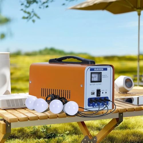Solar Camping Power System - 12V 4 Bulbs with Mobile Charger