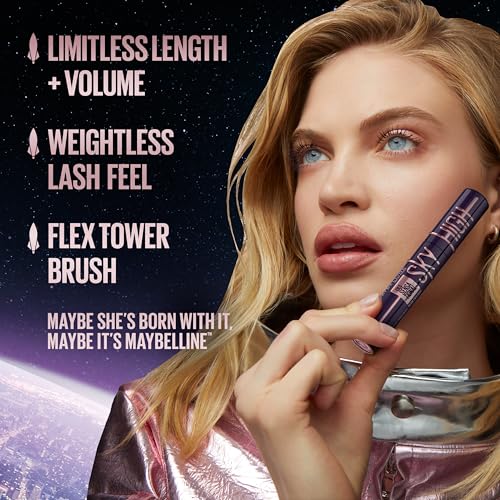 Maybelline Lash Sensational Sky High Waterproof Mascara - Volumizing & Lengthening, Very Black