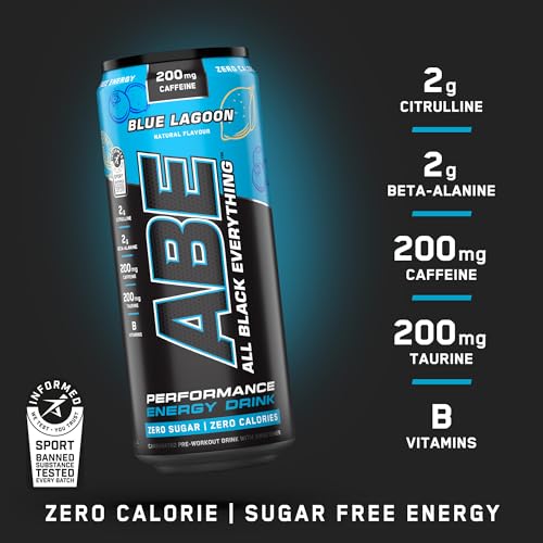 All Black Everything Pre-Workout Energy Drink - 12 Pack | Blue Lagoon