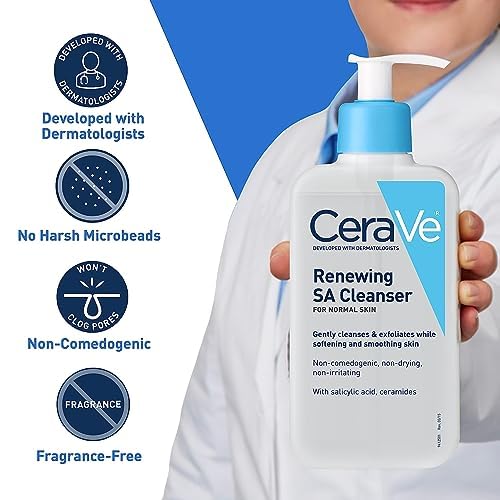 CeraVe SA Cleanser | Salicylic Acid BHA Exfoliant for Face | 16 Ounce