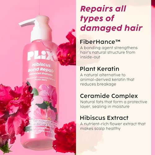 PLIX Hibiscus Frizz Control & Bond Repair Kit (Shampoo, Conditioner & Serum)
