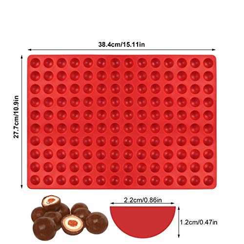 Palksky Semi Sphere Small Round Silicone Mold for Ganache, Jelly, Caramels, Cookies & Pet Treats Baking - 140 Cavity