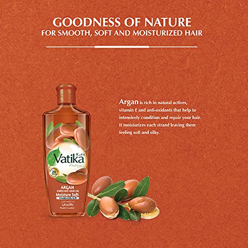 Vatika Naturals Argan Enriched Hair Oil - 300ml | Multivitamin A, E & F | Non-Greasy Formula