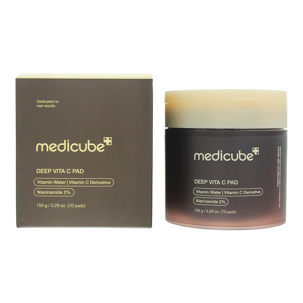 MEDICUBE Deep Vita C Pad - 70 Pads - Exfoliating & Brightening Vitamin C Pads for Dark Spots & Uneven Skin Tone