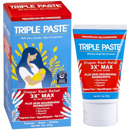 Triple Paste 3X Max Diaper Rash Ointment 2 oz | Maximum Strength Zinc Oxide