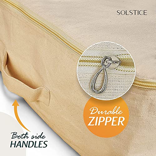 SOLSTICE Cotton Canvas Saree Covers with Zip (Set of 6) – Durable Wardrobe Storage for Women’s Dresses