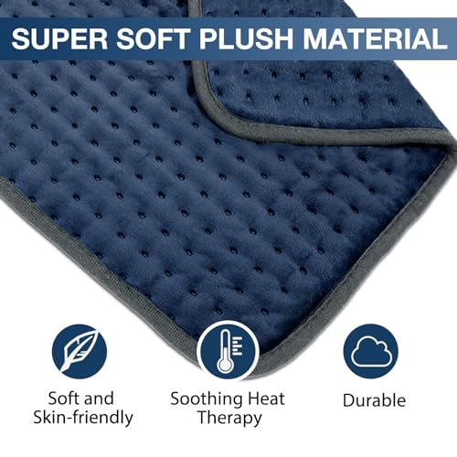 Electric Heating Pad for Back Pain & Cramps Relief - Fast Heat (Gift for Women)