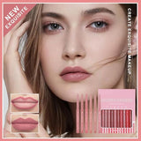 12 Colors Matte Lip Liner Lipstick Set One Step Lips Makeup Kit Velvet Nude Collection