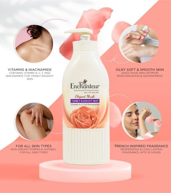Enchanteur Satin Smooth Elegant Musk Lotion - Lavish Hydration