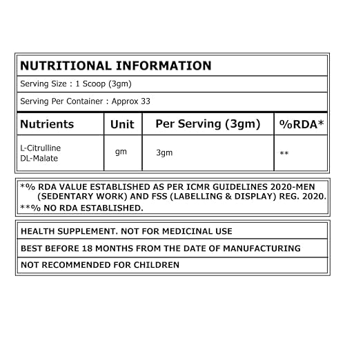 COREBOLICS Citrulline DL-Malate | 2:1 Ratio 100g Enhanced Blood Flow Pre-Workout