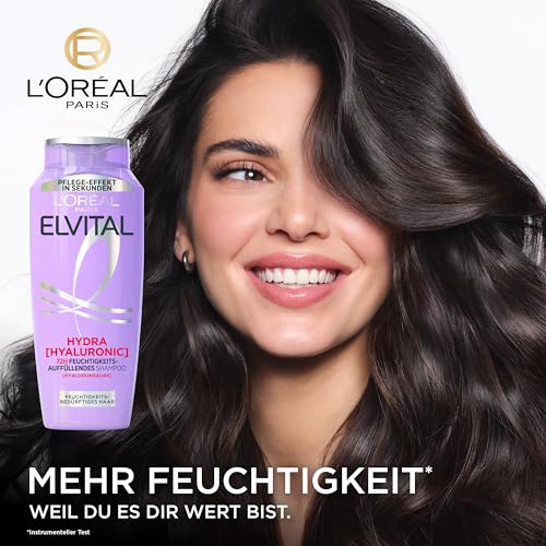 L'Oréal Paris Elvital Hydra Hyaluronic Moisturising XXXL Hyaluronic Shampoo for Shiny Hair, 1000 ml