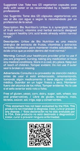 Bio Nutrition Urilow 60 Vegetarian Capsules - Natural Urinary Health Support