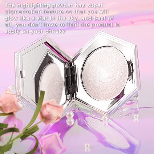 evpct Pearl White Silver Face Highlighter - Shimmer Glitter Diamond Sparkle