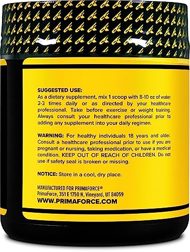 Primaforce AAKG Powder - Pure Arginine Alpha-Ketoglutarate 250g for Nitric Oxide & Workout Performance