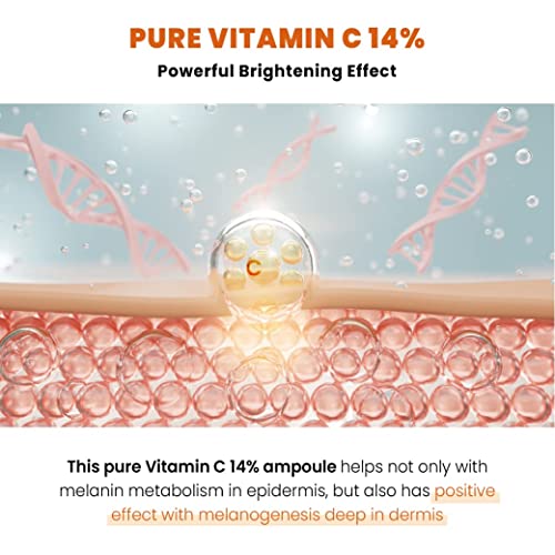 K-SECRET Real Vita C Ampoule 14% Pure Vitamin C - Brightening & Pigmentation Care | Korean Skincare (15ml)
