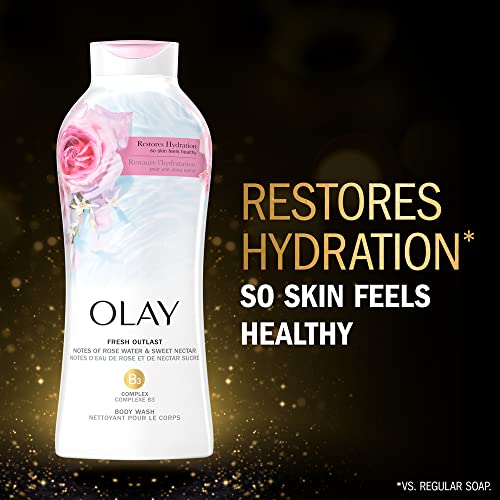 Olay Fresh Outlast Rose Water & Sweet Nectar Body Wash - 22 fl oz, 4 Count
