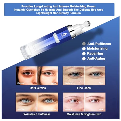 8% Caffeine + 8% Retinol Eye Serum, 360° Roller Ball for Puffiness & Fine Lines