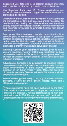 Bio Nutrition Biotin 10000 Plus Healthy Hair Vegetarian Capsules - 60 Count