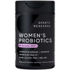 Sports Research Probiotics with Prebiotics & Cranberry - Women's Probiotic Blend 65 Billion CFU | Gluten Free, Non-GMO, Vegan Certified | 30 Delayed-Release Veggie Caps