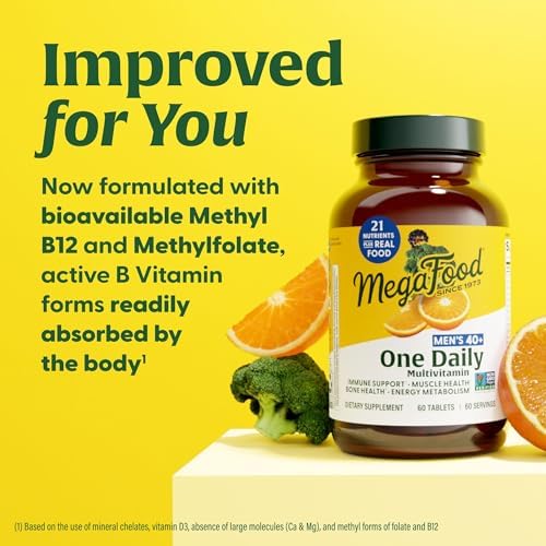 MegaFood Men Over 40 One Daily - Iron-Free Multivitamin - 90 Tablets