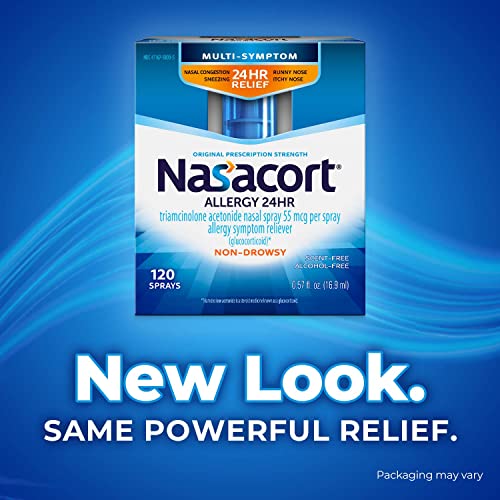 Nasacort Allergy 24HR Nasal Spray for Adults - Non-Drowsy & Alcohol-Free, 120 Sprays