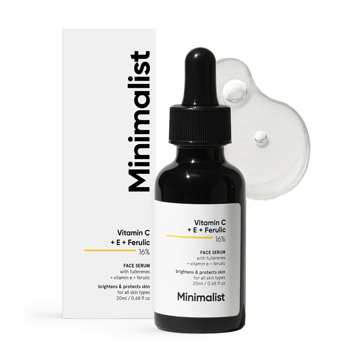 Minimalist 16% Vitamin C Face Serum - Advanced Brightening with Vit E & Ferulic Acid - 30ml