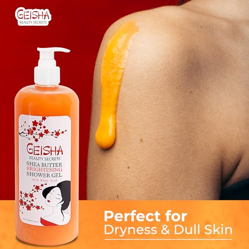 Geisha Kojic Acid Skin Brightening Body Wash - 33 oz - Even Out Skin Tone with Coconut Oil & Shea Butter