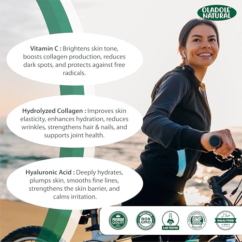 Oladole Natural Collagen Peptides Powder with Hyaluronic Acid - 201g