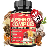 Satoomi 10-in-1 Mushroom Supplement Complex - Lion's Mane, Cordyceps, Reishi & Chaga