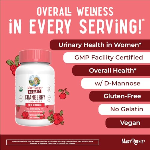 MaryRuth Organics Organic Cranberry Gummies - Urinary Tract Health for Women