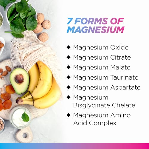 Livingood Daily Magnesium 300mg - Complex with 5 Forms + Chicory Root Inulin - High Bioavailability Formula