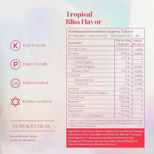 Glow Korean Marine Collagen Peptides Tropical Bliss Flavor 250g - Radiant Skin Boost
