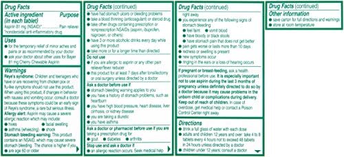 Bayer Aspirin Regimen - Low Dose Chewable Pain Reliever (36 Tablets)